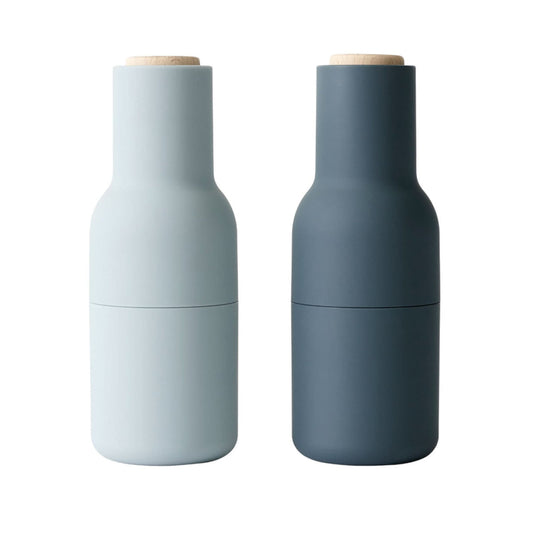 Audo 2 Pack Bottle Grinders with Beech Top Blues