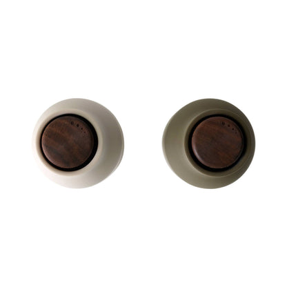 Audo 2 Pack Bottle Grinders with Walnut Top Hunting Green & Beige