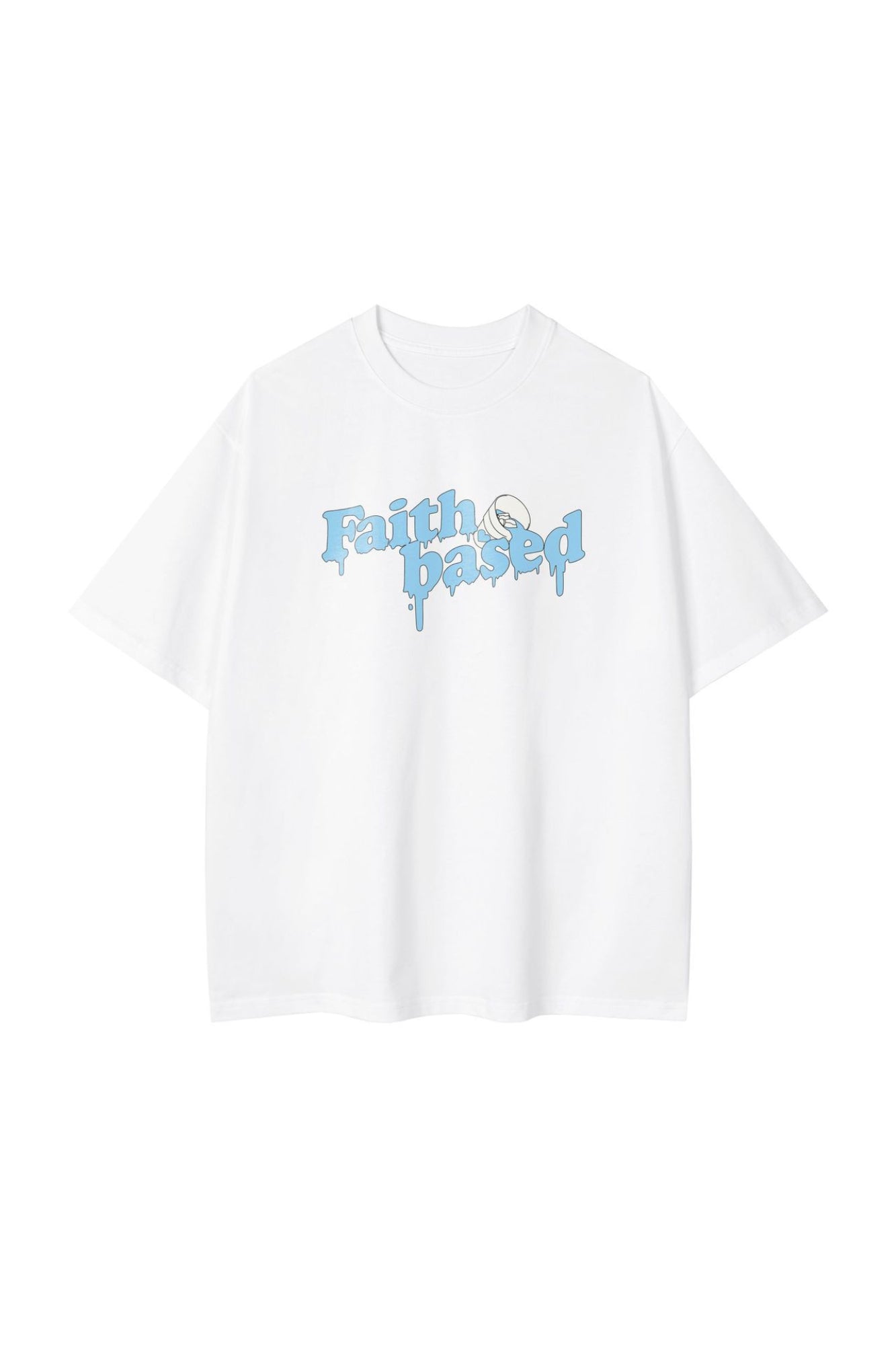 Dam oversize t-shirt - avslappnad passform med troende motiv för vardagligt bruk
