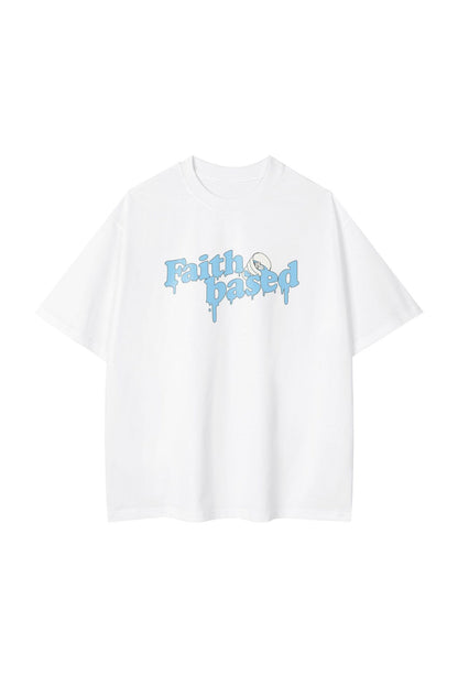 Dam oversize t-shirt - avslappnad passform med troende motiv för vardagligt bruk