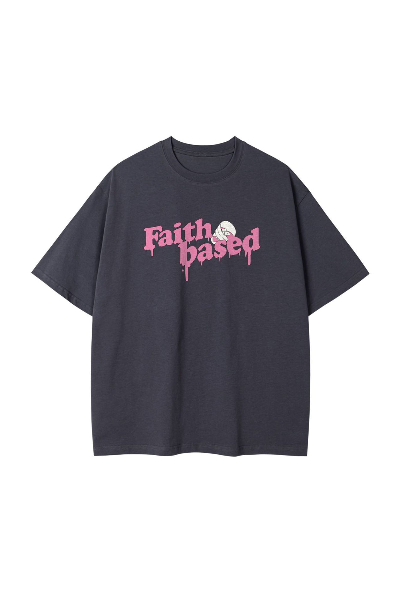 Dam oversize t-shirt - avslappnad passform med troende motiv för vardagligt bruk