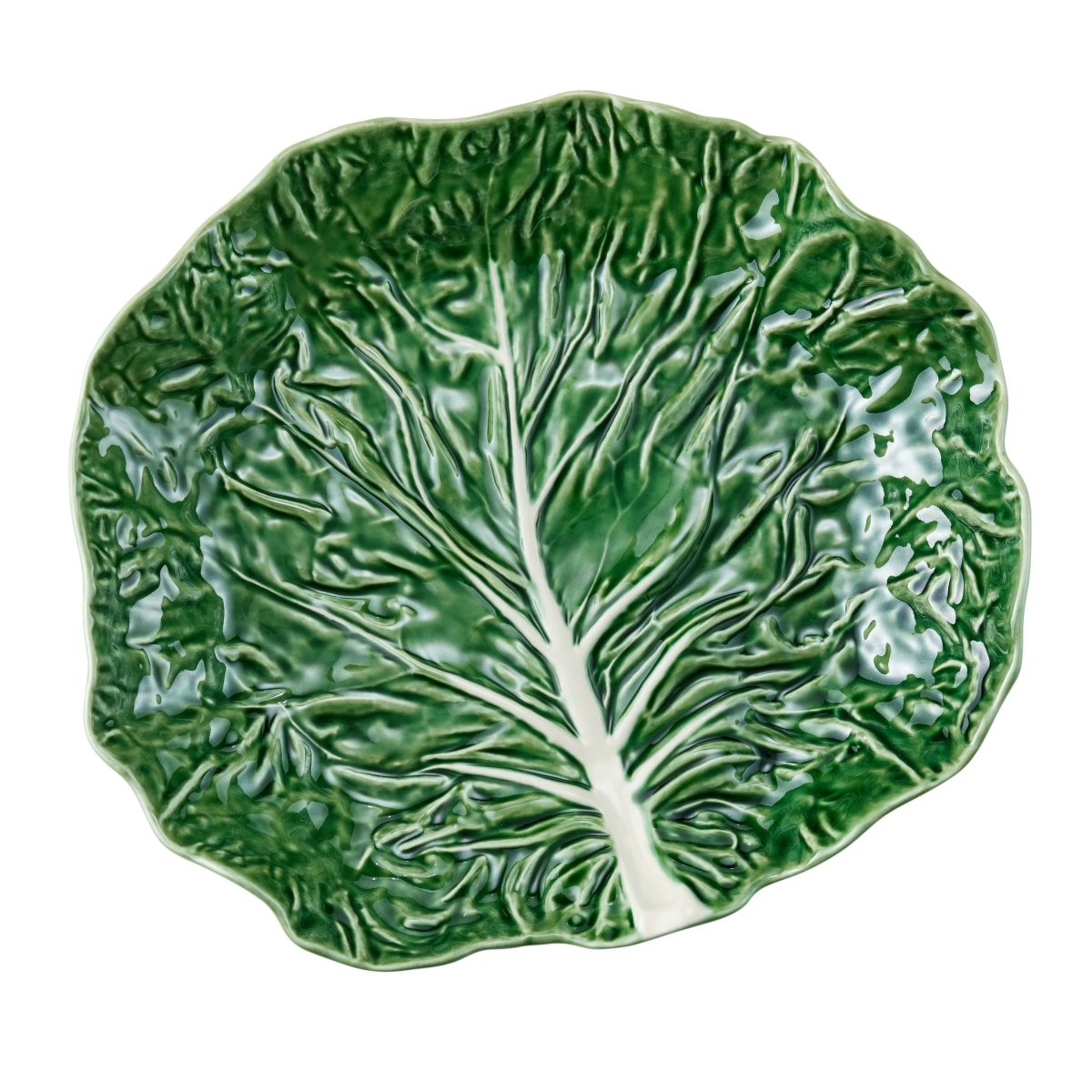 Bordallo Pinheiro Cabbage Shallow Salad Bowl Green 32cm