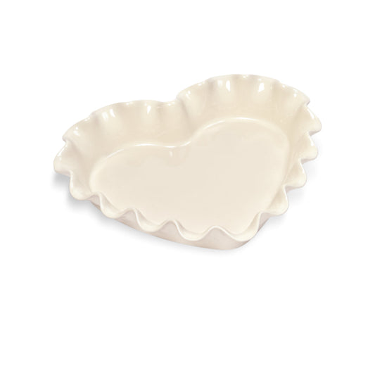 Emile Henry Ruffled Heart Dish Clay